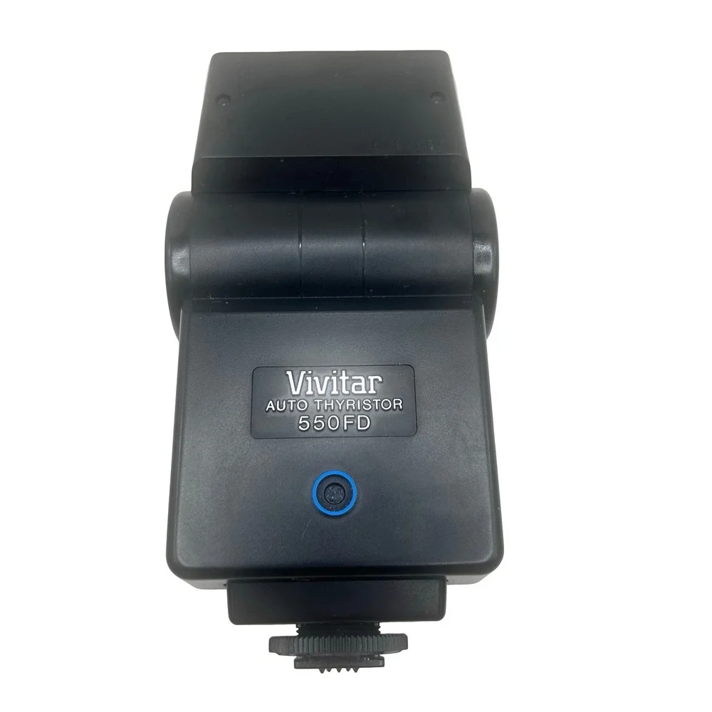 Vivitar Auto Thyristor 550FD Camera Flash with Case ISO 100 200 400 TTL UNTESTED
